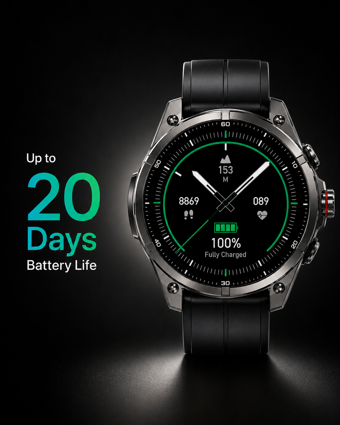 ZE Pro 3 Smartwatch with a dark background and battery life display