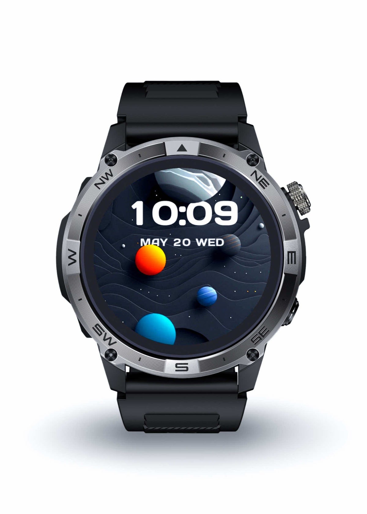 ZE Force Smartwatch with a black band on a white background