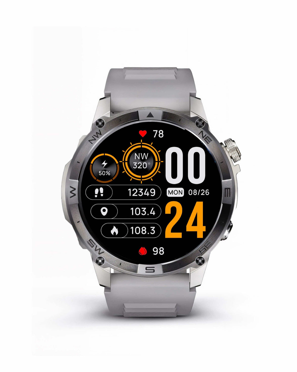 ZE Force Smartwatch with a detailed display on a white background