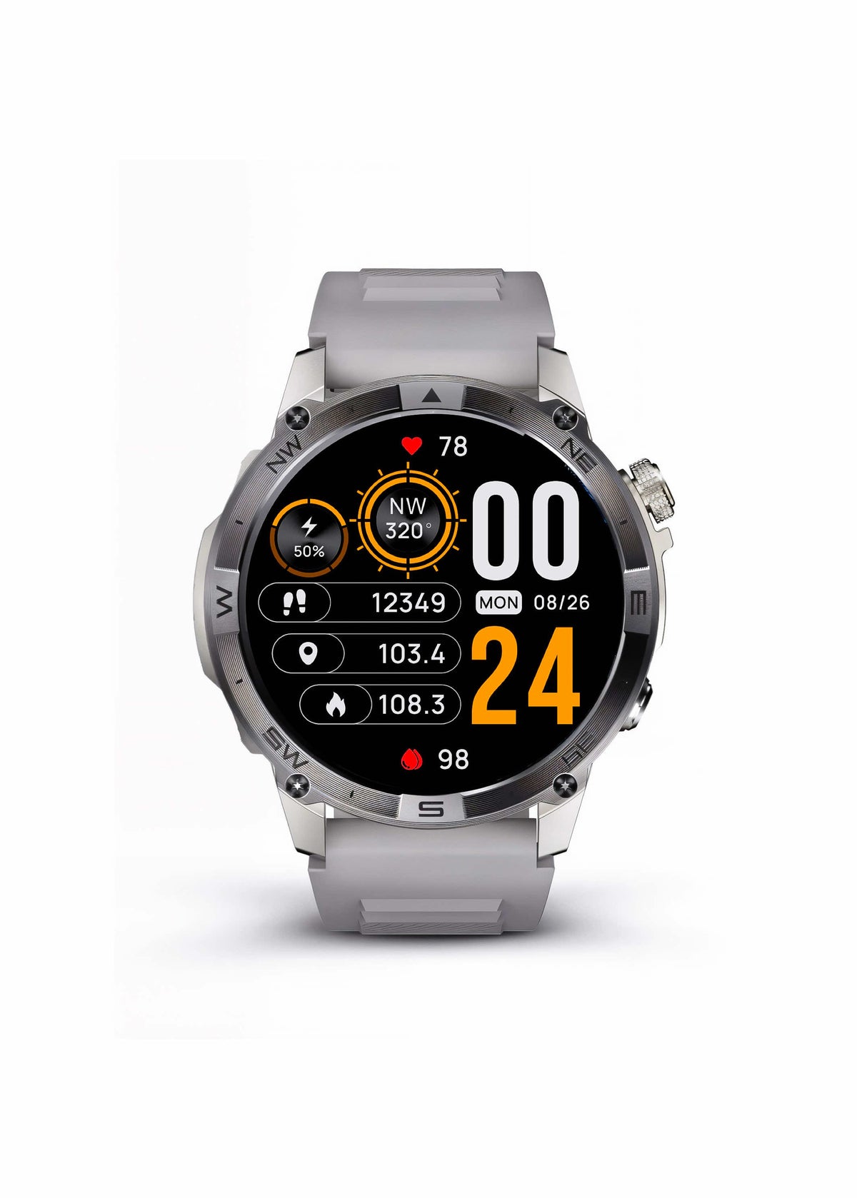 ZE Force Smartwatch with a detailed display on a white background