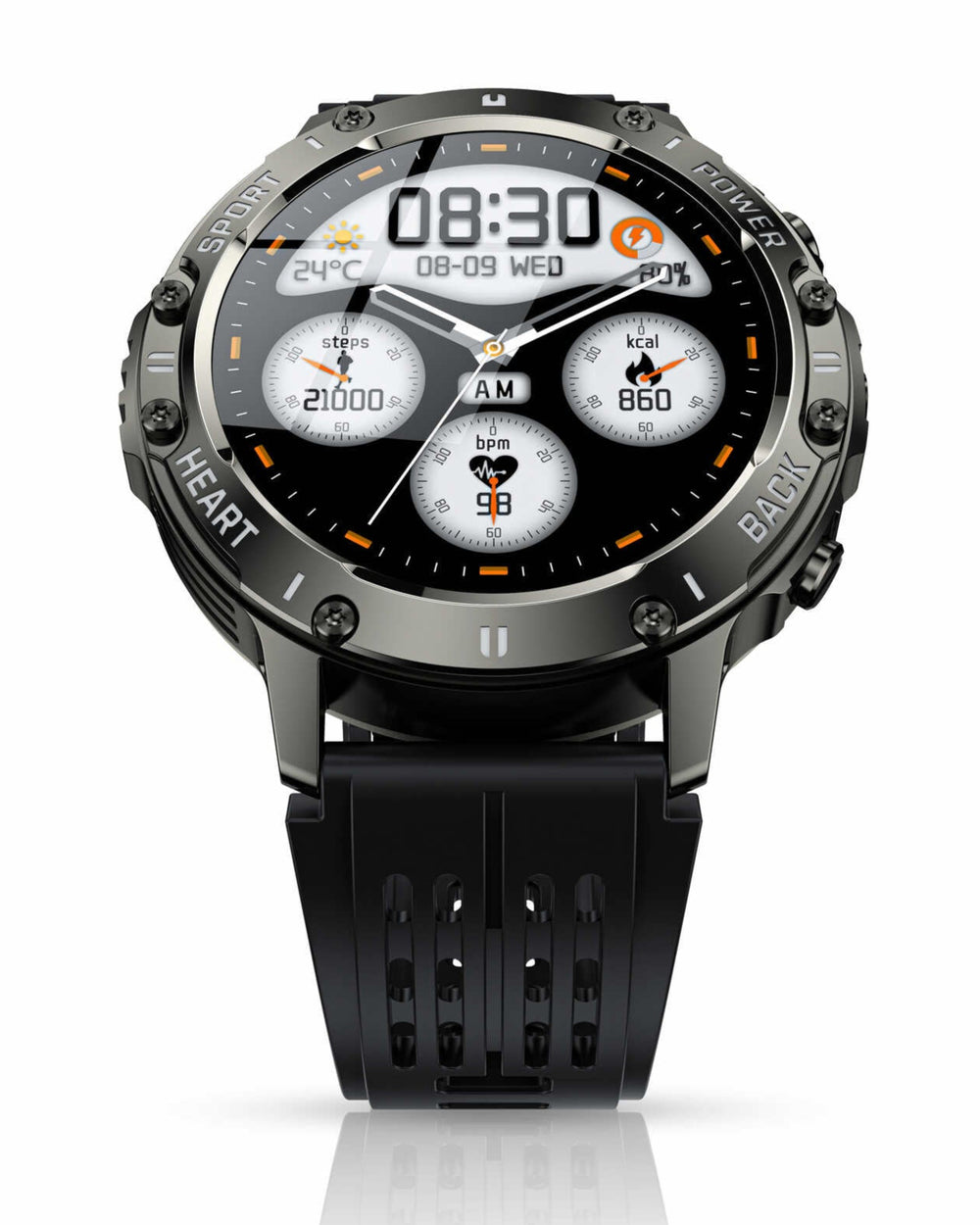 ZE Fit 2 smartwatch with a black strap